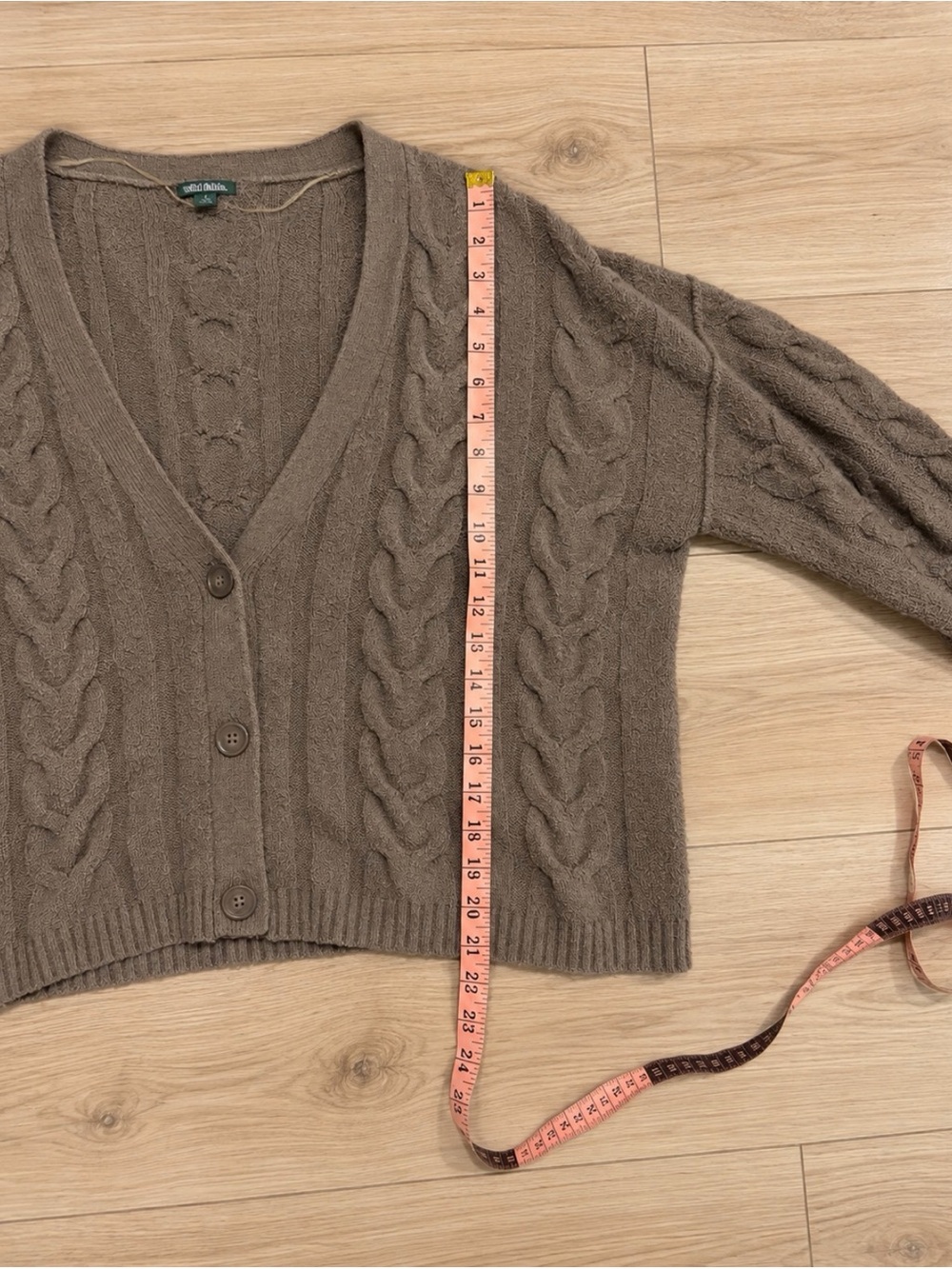 wild fable Cable Knit Cropped Cardigan - Taupe - Picture 5 of 6